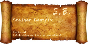 Steiger Beatrix névjegykártya